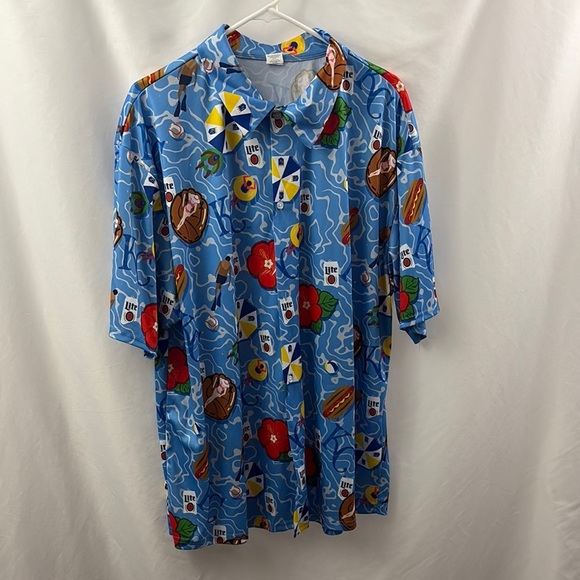 Kansas City Royals Hawaiian Button Down Short Sleeve Size XL Miller Lite - Picture 1 of 8